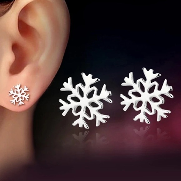 Jewelry - Sterling Silver Snow Flake Stud Earrings